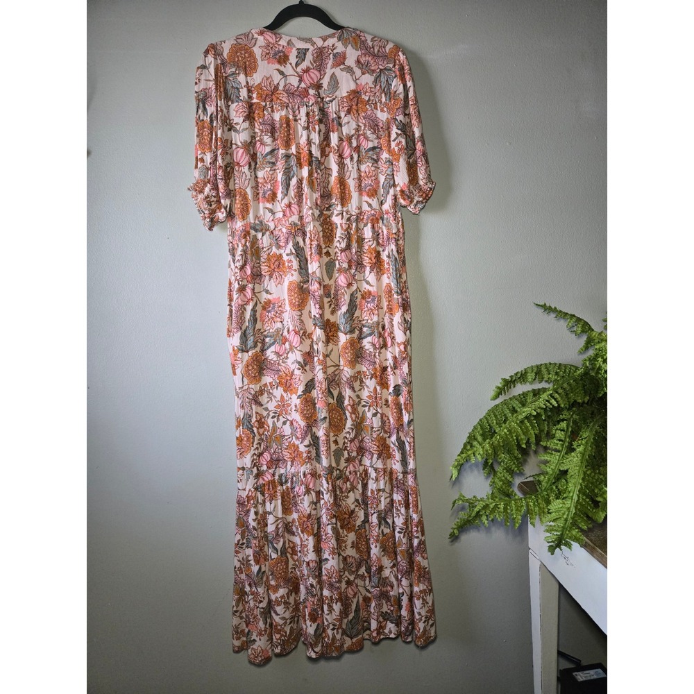 Knox Rose Floral Boho Maxi Dress Size Large Button Front - Picture 7 of 9